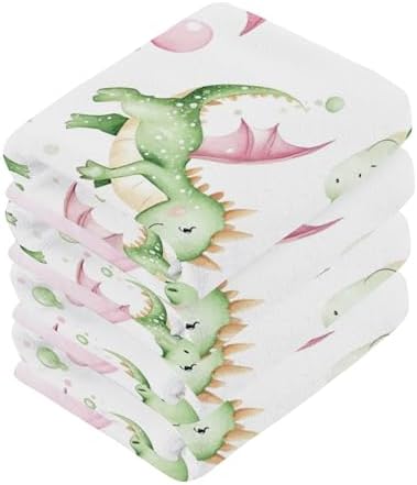 Xigua Bubbles and Dragons Washcloth Set for Travel or Home