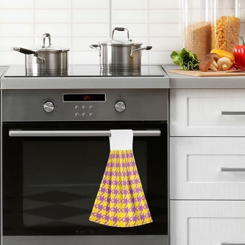SyXIOP Houndstooth Pattern Bath Towels Set of 2 with Hook Loop