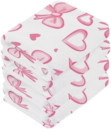 Xigua Bow Pattern Washcloths Set of 2 - 12x12 Inch 1