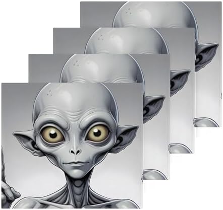 4-Piece Washcloth Set with Alien Print