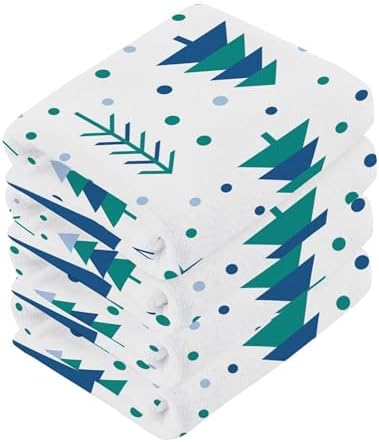 Xigua Christmas Trees Washcloths Set of 2 12x12 Inch