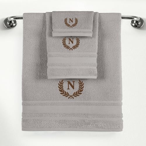 Personalized Monogrammed Grey Towel Set
