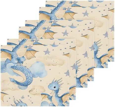 Xigua Watercolor Cute Dragons Microfiber Washcloth Set