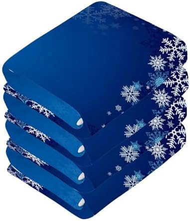 Christmas Blue Snowflake Washcloths 2 Pack