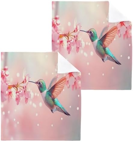 Colorful Hummingbird Washcloth Set