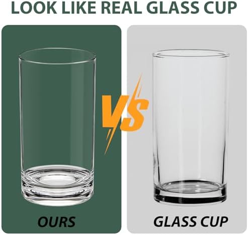 12-Piece 17 Oz Clear Plastic Tumblers Set