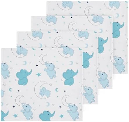 Elephant Washcloths 2 Pack Soft Absorbent Cotton Baby Face Towels