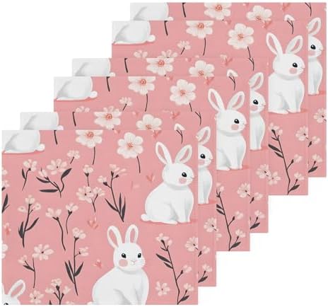 XiguaWhite Rabbit Washcloth Set