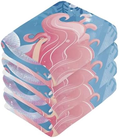 Charming Mermaid Washcloth Set for Bath or Toilet