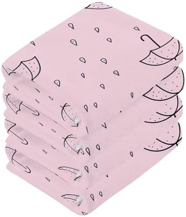 Xigua Cute Rain Umbrella Washcloth Set - 12x12 Multi-Purpose Towels