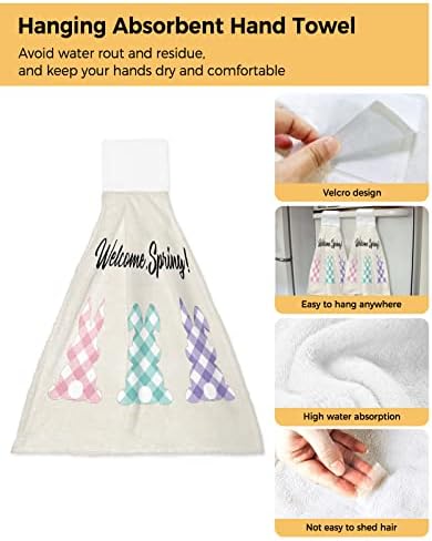 Easter Bunny Welcome Hand Towels 2-Piece Set Kitchen Bathroom Use