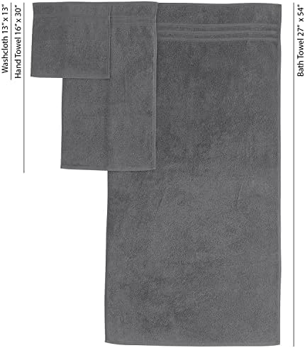 Hawmam Linen 6-Piece Grey Bath Towels