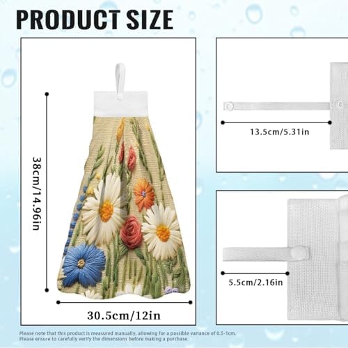 Goronwyfloyd Blue White Daisy Hand Towel Set