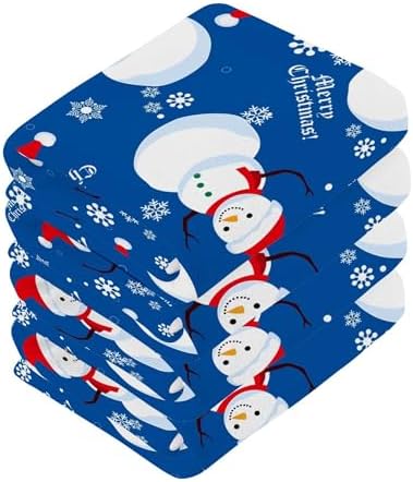Xigua Christmas Snowman Washcloths Set of 2 12x12 Inch