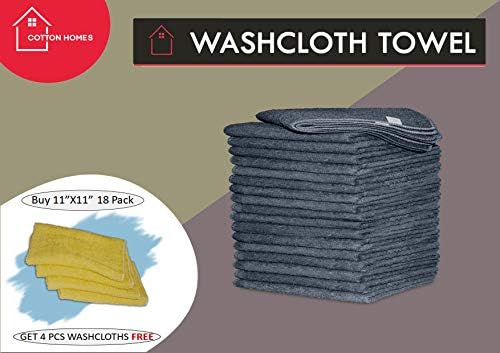 COTTON HOMES Soft Cotton Washcloth 11x11 18 Pack 4 Free