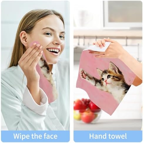 Xigua Kitten Washcloths Set of 2 12x12 Inch 1