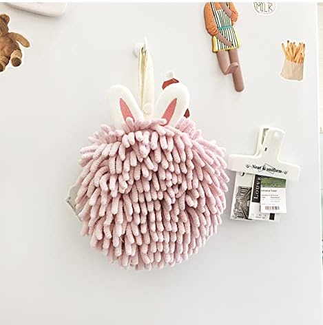 Cute Fuzzy Chenille Hand Towels with Hanging Loops Perfect for Kitchen Bathroom