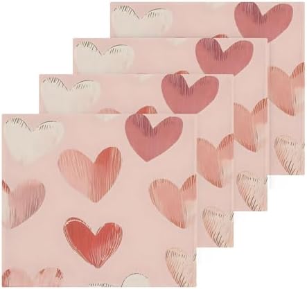 Xigua Red Hearts Washcloth Set
