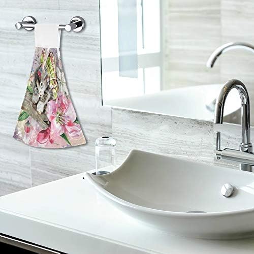 Cute Butterfly Cat Kitchen Hand Towels