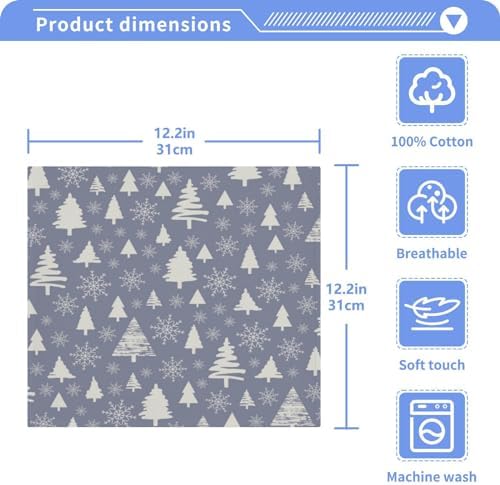 Yettasbin Christmas Tree Washcloths 2-Piece Set for Baby Adults