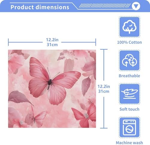 Stylish Xigua Butterflies Absorbent Washcloth Set for Fast Drying