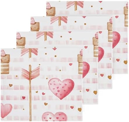 Valentines Day Heart-Shaped Washcloth Set