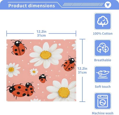 Cute Ladybugs Washcloth Set - 2-12 12x12