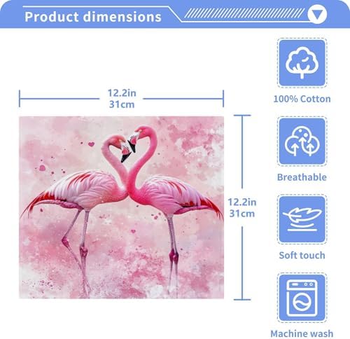 Flamingo in Love Washcloth Set