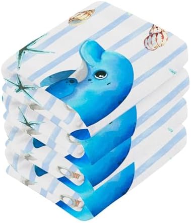 Xigua Cute Dolphin Washcloths Set of 2 12x12 Inch