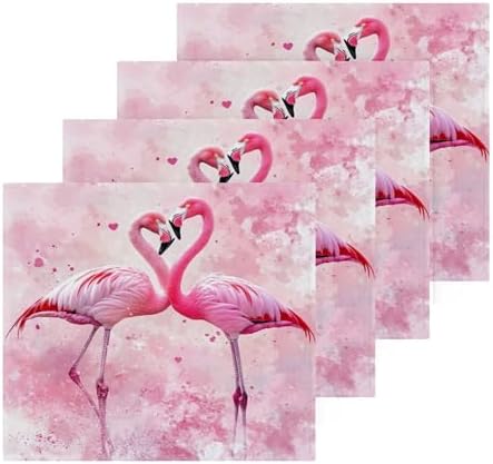 Flamingo in Love Washcloth Set