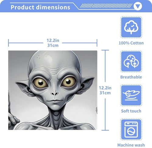 4-Piece Washcloth Set with Alien Print