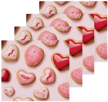 Sweet Valentines Day Cookies Washcloth Set