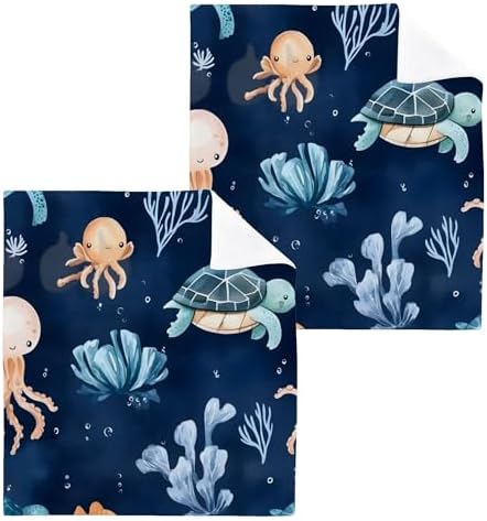 Xigua Watercolor Sea Life Washcloth Set