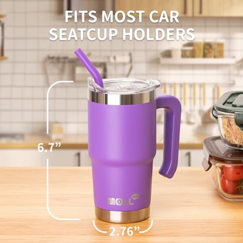 Mollcity Kids Travel Tumbler with Handle Stainless Steel Leak-Proof BPA-Free