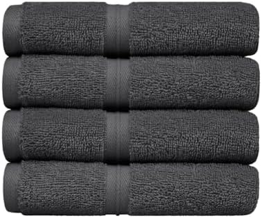 Premium 4-Pack Washcloths - Soft Absorbent 12x12 Anthracite
