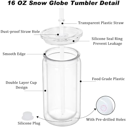 Double-Drilled Snow Globe Tumbler