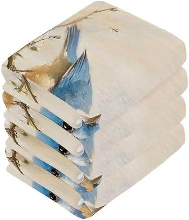 Stylish Xigua Blue Bird Washcloth Set
