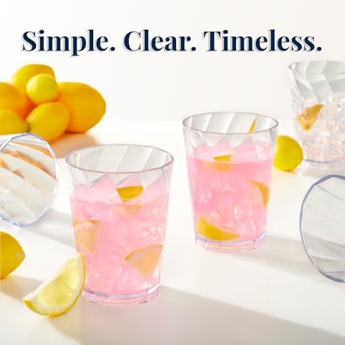 8-Piece Acrylic Optix Plastic Reusable Drinking Glasses