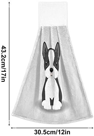 Aslsiy Boston Terrier Hanging Towels Set