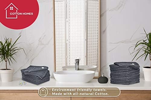 COTTON HOMES Soft Cotton Washcloth 11x11 18 Pack 4 Free