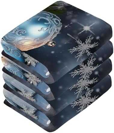 Christmas Candle Washcloths 2 Pack Soft Reusable Face Towels