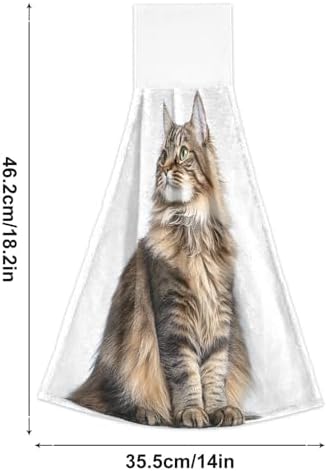 RPLIFE Hand Towels for Kids Set of 2 Cute Maine Coon Cat