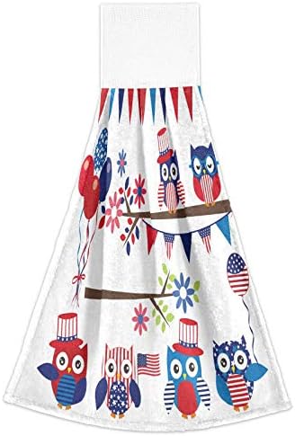 Stylish 4th of July Owl Kitchen Towels