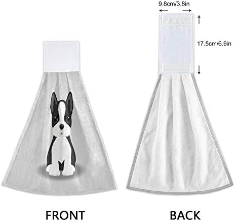 Aslsiy Boston Terrier Hanging Towels Set