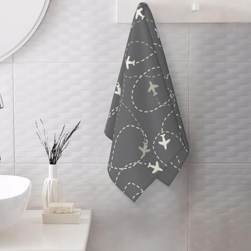 Pevtufa Airplane Routes 275x16in Washcloths for Bathroom Spa Gym Face Towels