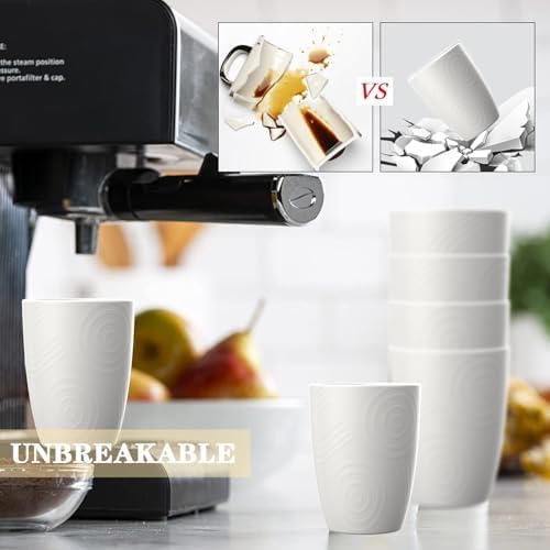 Homienly Reusable 12oz Wheat Straw Drinking Cups Set of 6 White