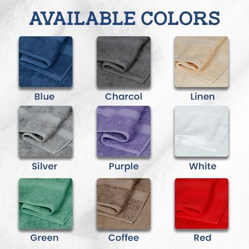Luxury 4-Piece Bath Towels from Casa Lino Premium Cotton Soft Absorbent