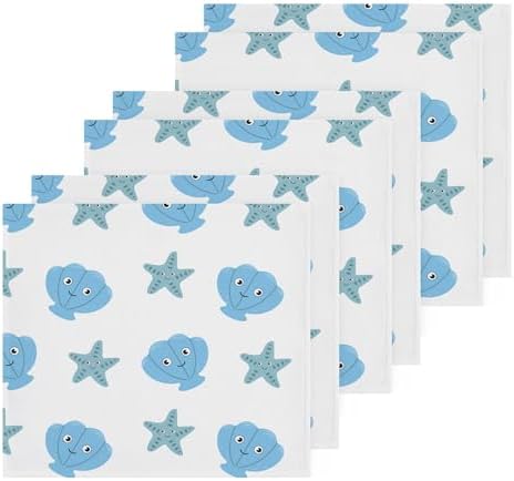 Sturdy Cartoon Seashell Washcloth Set for Bathroom and More
