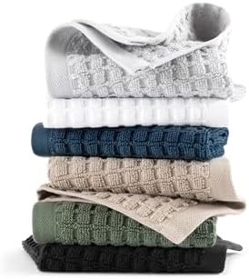 DKNY Quick Dry 100 Cotton Towels 6 Pack - Washcloth Set