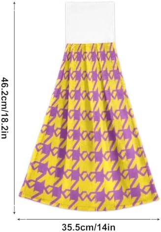 SyXIOP Houndstooth Pattern Bath Towels Set of 2 with Hook Loop